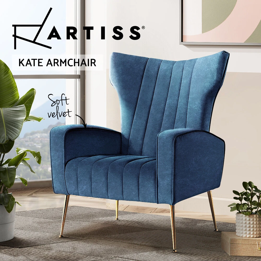 Navy armchair sale