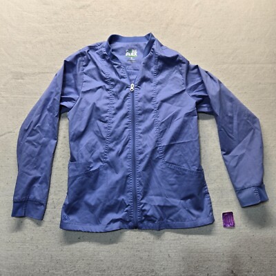 Uniform Advantage UA Core Flex Full Zip Blue Scrub Top Shirt