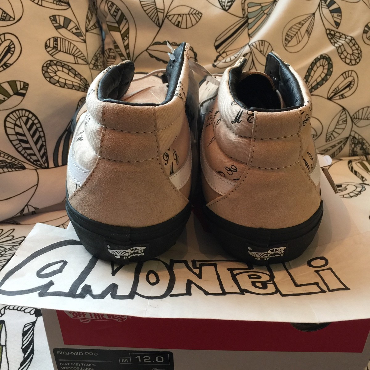靴 Supreme Vans Eat Me Sk8 Mid Sand BRAND NEW SUPREME X VANS EAT ME SAND SK8-MID SIZE 12 | eBay