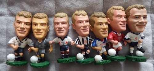 Corinthians PROSTARS 1995 ALAN SHEARER x 7 VERSCHIEDENE STREIFEN GRAU ROT WEISS