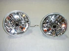 7" Tri Bar Red Dot Street Hot Rat Rod Headlights + Turn Signals H4 Bulbs lamps