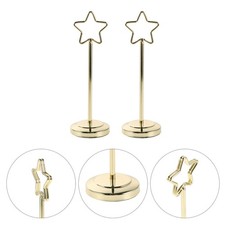 2 Pcs Table Number Holders Gold Photo Picture Display Decorative Placecard