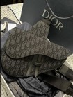 Dior Oblique Monogram Saddle Crossbody Bag Black Medium Adjustable Strap — photo 1
