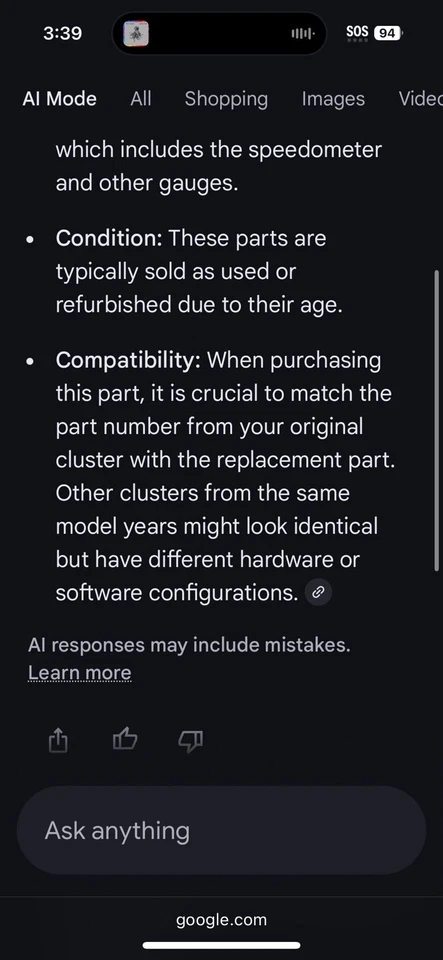 Conjunto de velocímetro Pontiac Grand Prix 3,8 L usado OEM 16238593 GM 98-03 Foto 2 de 4