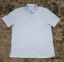 Tommy Bahama Polo Shirt Mens Large Blue UPF 30 UV Protection Chest Pocket Marlin