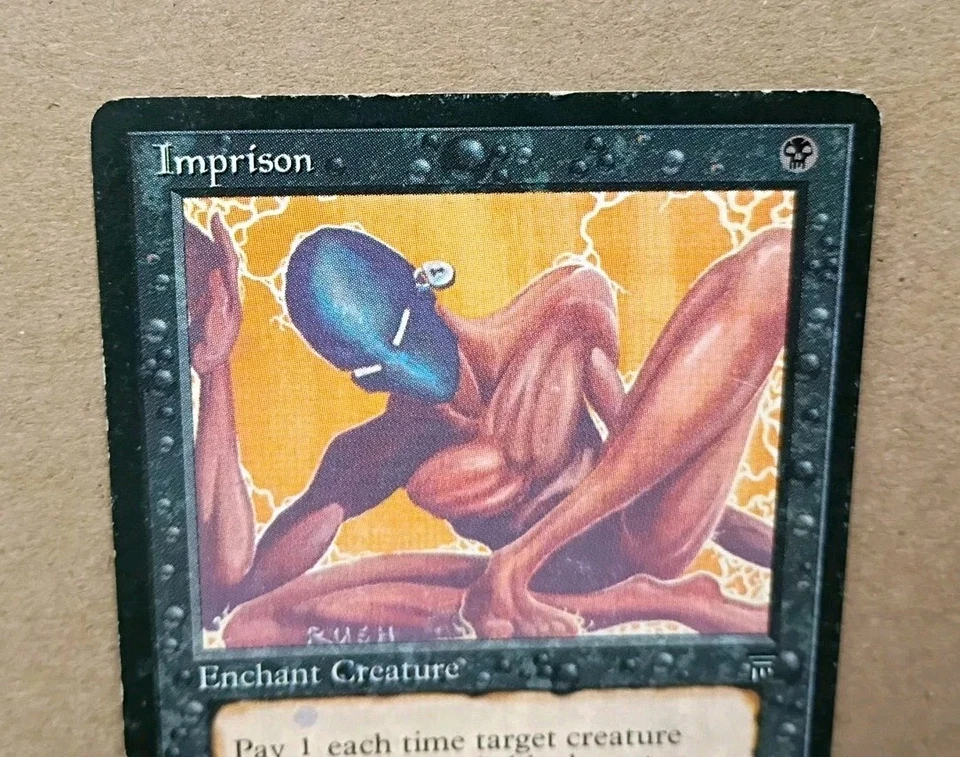MTG TCG - Imprison - Legends - Rare 1994 ~ Moderately Played - Image 2 of 4