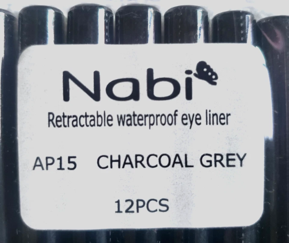 Lote de 12 delineadores de ojos retráctiles impermeables color gris carbón y más Foto 2 de 2