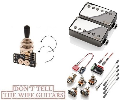 EMG Richie Faulkner Falcons F-RF Set Chrome Floyd Spaced Short Pots +B289 TOGGLE