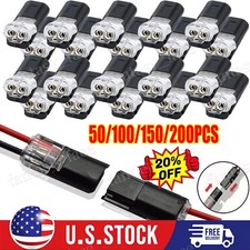 200Pcs Double-Wire Plug-in Connector, Cable Clamp with Locking Buckle, AWG 18-22