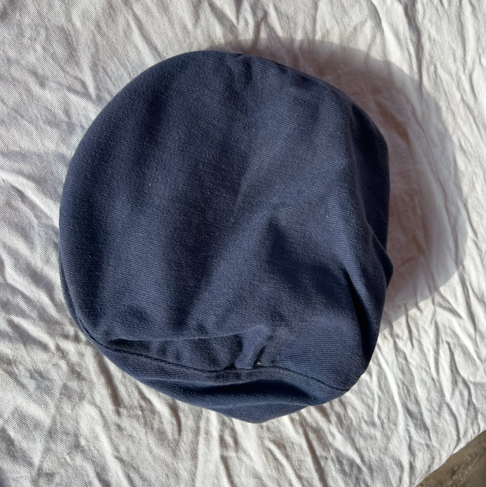 Chapéu Masculino Vintage NIKE SWOOSH Logotipo PEQUENO Boné Plano Newsboy Cabbie Feito nos EUA DESBOTADO - Imagem 2 de 4