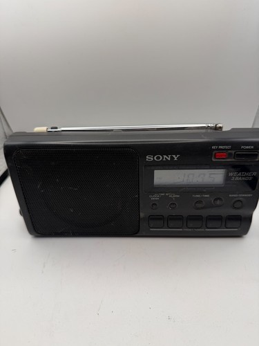 Sony ICF-M350V AM/FM PLL Weather Radio Tested Working No Battery Cover