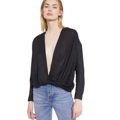 IRO Ednye Front Twist V Neck Blouse NWT Size 34/ US Size 2 MSRP $290