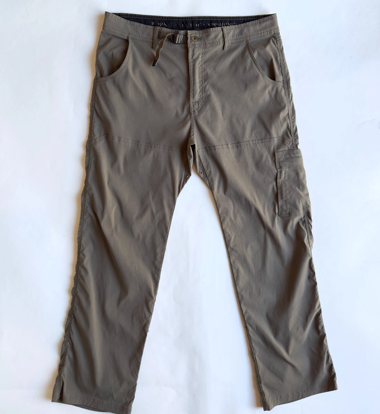 Prana Stretch Zion Pants II-Belted Lightweight Hiking Pant-Men's XL x 32L-Brown