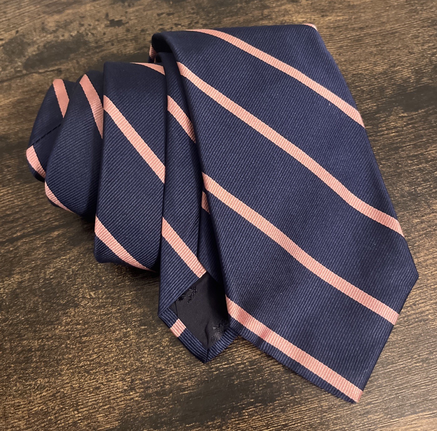 Brooks Brothers “346” Navy Pink Stripe Tie 100% Silk Made in USA