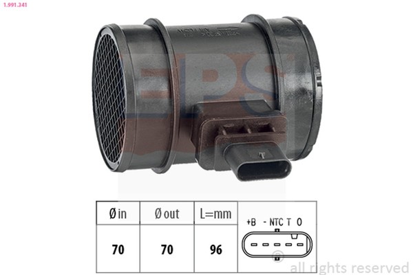 Eps Luftmassenmesser 1.991.341 FüR Opel A04 A05 Family Astra Zafira Mit GehäUse-image