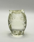 Vintage Clear Glass Owl Paperweight Textured Owl Figurine Ornament