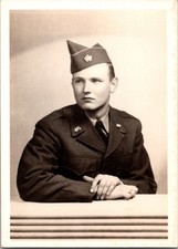 Vintage WWII Era US Army Air Corps Soldier Portrait Photo Sepia Tone Military