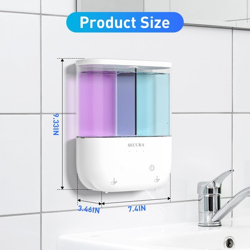 Touchless Wall Mounted Dual Automatic Soap Dispenser – 2 x 17 fl oz. Chambers... - Picture 3 of 8