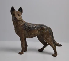 Vintage Hubley Copy Cast Iron German Sheperd Dog Statue 4LBS Paint Door Stop
