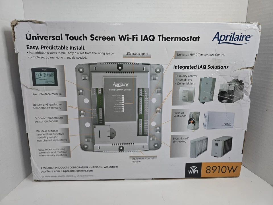 Aprilaire Universal Touch Screen WiFi IAQ Thermostat - 8910W Home Control - Image 2 of 4