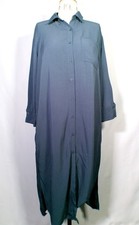 Zara Women's Blue Long Sleeve Loose Fit Shirt Dress Size L