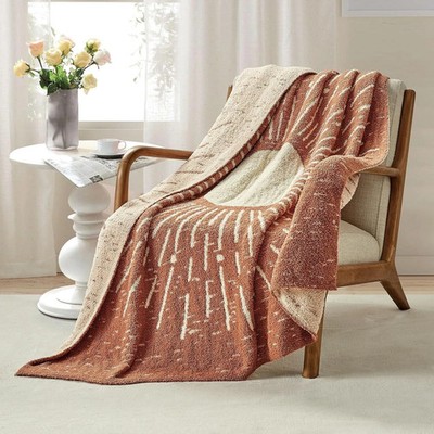 Ultraweiche Wohndecke Wende kuschelig 127 x 152 cm, sonnenorange