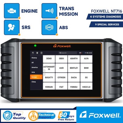 Foxwell NT716 Bidirectional OBD2 Scanner ABS SRS TPMS DPF EPB Oil Reset Tool
