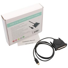 Open BoxUSB Type-C Printer to Parallel Female DB25Cable, Bi-Direct Communication