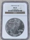 1998 American Silver Eagle NGC MS 69 1 oz US Mint $1 Coin