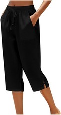 Women Capri Pants Casual Loose Joggers Wide L...