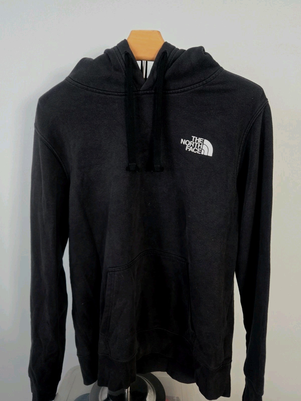 The North Face Hoodie Mens Small Black Pullover Never Stop Exploring Logo...