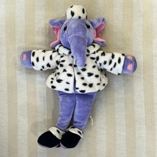 Animal Alley Purple Lady Elephant Plush Stuffed Toy Dalmatian Pattern Coat  Hat