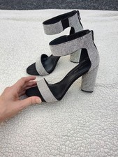 Gianni Bini Crystal Rhinestone Sandals With Chunky Heels