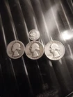 3 Washington Quarters 90% Silver 1938 no Mint , 1943 D, 1957 D + Gram