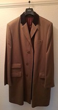 Charles Tyrwhitt Mens Wool Coat Single Breasted Size 42R Herringbone Pattern