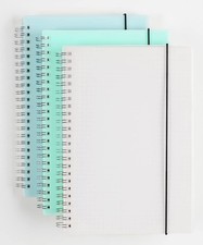 Lodrepas 3 Pack A5 Spiral Graph Notebook with 120gsm Thick Paper, Grid