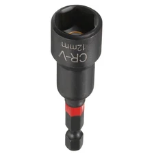 Nut Driver Drill Bits 12mm Socket 1/4" Hex Shank 3" Magnetic Setter