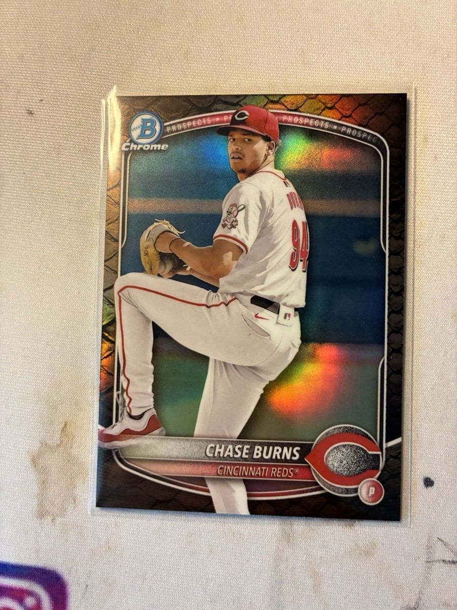 2025 Bowman Chrome CHASE BURNS Reptilian Refractor CINCINNATI REDS