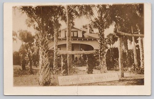 EDGEWATER FL 1924 RPPC Sunshine Manor Hawks Park $1 Chicken Dinner $2.50 per day