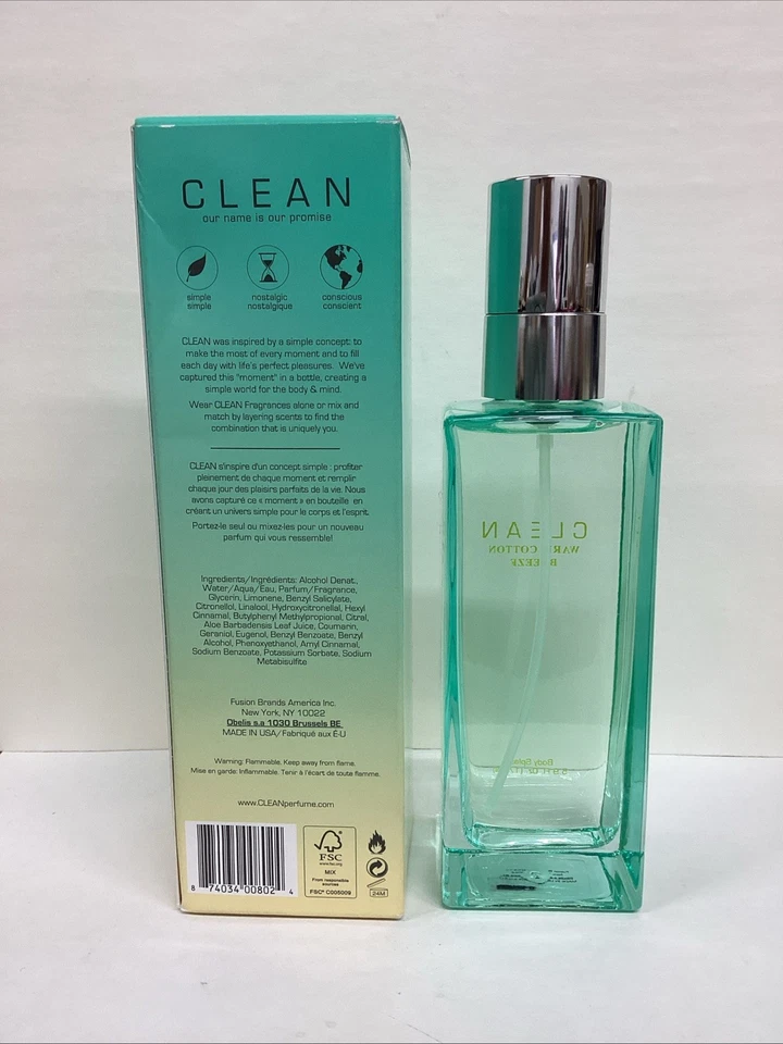 Eau Fraiche 5,9 oz Clean Warm Cotton Breeze Body Splash COMO EN LA FOTO, ¡NUEVO! Foto 2 de 4