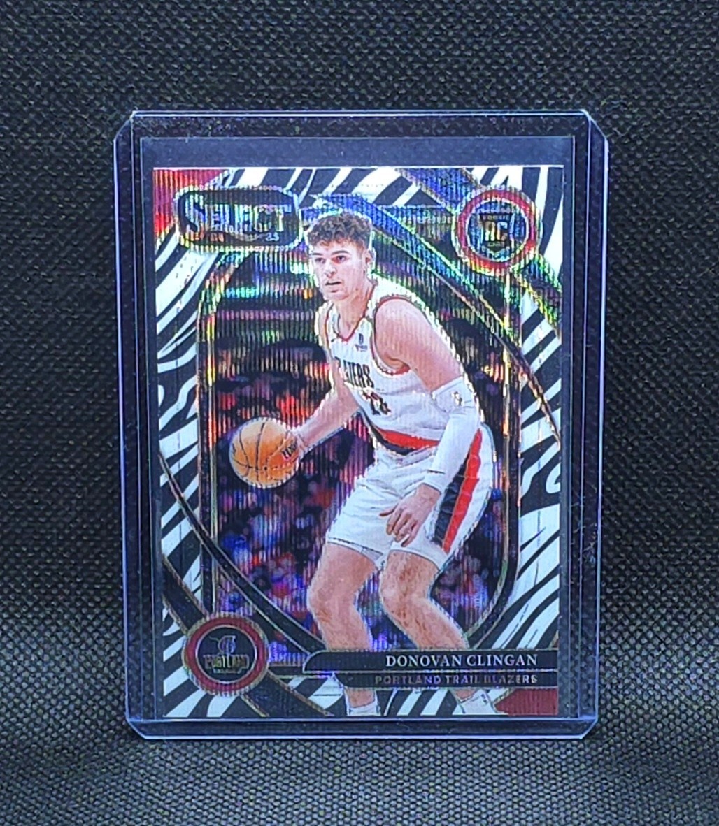 2024-25 Panini Select DONOVAN CLINGAN Zebra Prizm Rookie SSP RC Courtside #270
