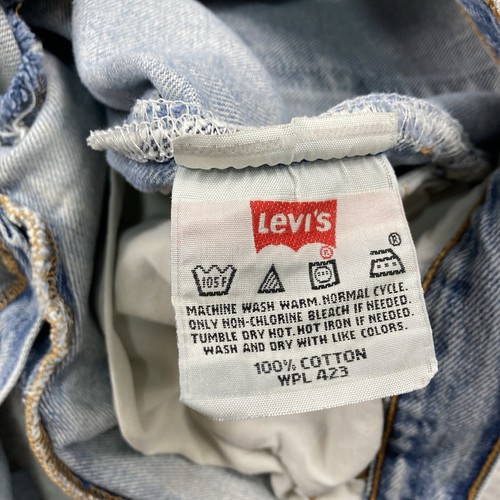Jeans vintage Levi’s 501 uomo 31x36 blu chiaro invecchiato Boro Sashiko biker Y2K - Foto 5 di 20