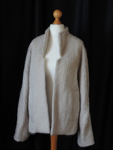 NEW French Connection Kristel Furry Wool Mohair Alpaca Shrug Coat Jacket 10 L - Picture 3 of 21
