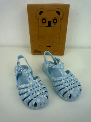 MINI MELISSA KLEINKINDER BLUMEN BESITZ DRUCK HELLBLAU JELLY SANDALEN GRÖßE UK 8