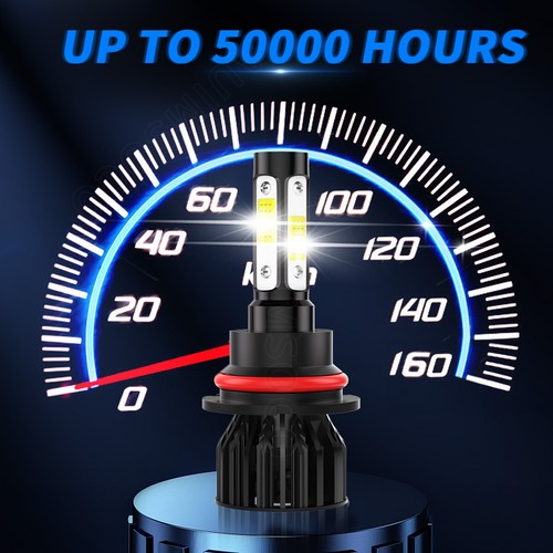 For 1987-1993 Ford Mustang 8000K LED Headlight Hi/Lo + Fog Light Bulbs Combo 4x - Picture 3 of 12