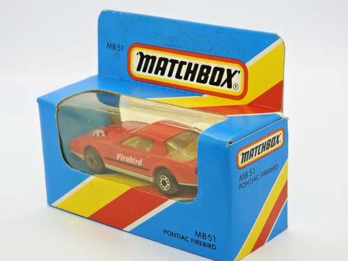 MATCHBOX MACAU 1983 MB51 RED PONTIAC FIREBIRD MINT IN UNOPENED UNHUNG BLUE M BOX - Picture 4 of 5