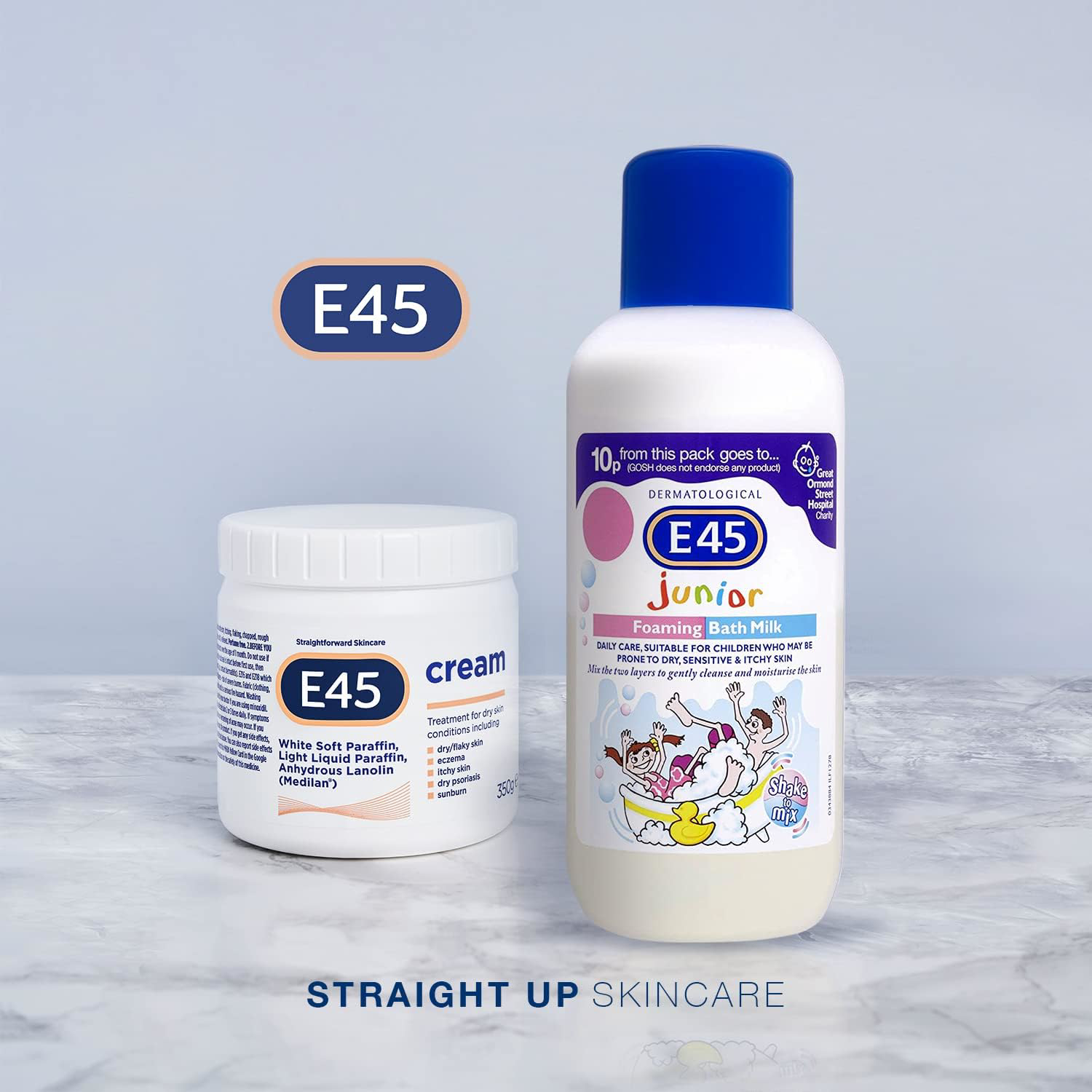 E45 Dermatological Junior Foaming Bath Milk 500 ml Bath Foam for Kids