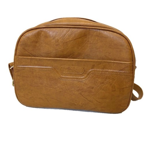 Vintage Samsonite Shoulder Tote Carry On Bag Vinyl Camel Brown Luggage Overnight - Picture 2 of 11
