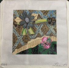 Lani Needlepoint Handpainted Canvas 1002B  Flowers with Butterfly  / 18 mesh