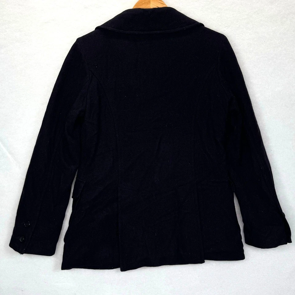 Abrigo Abercrombie & Fitch De Colección Azul Marino Mezcla de Lana Italia Guisante Talla S Cálido Años 90 Y2K Foto 2 de 4